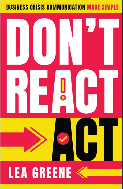 Don't React, Act book cover by Lea Greene